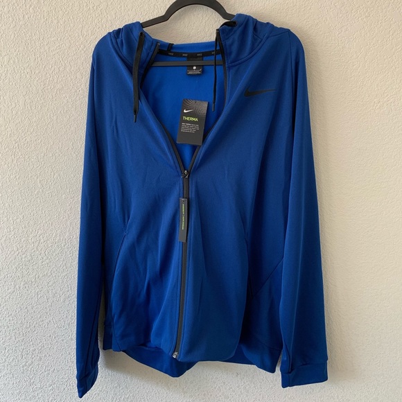 Nike Other - NWT Nike Therma Navy Blue Sport Zip Hoodie Large